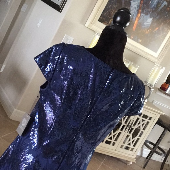 Vince Camuto  sequin sheath dress, blue, NWT - Picture 7 of 10
